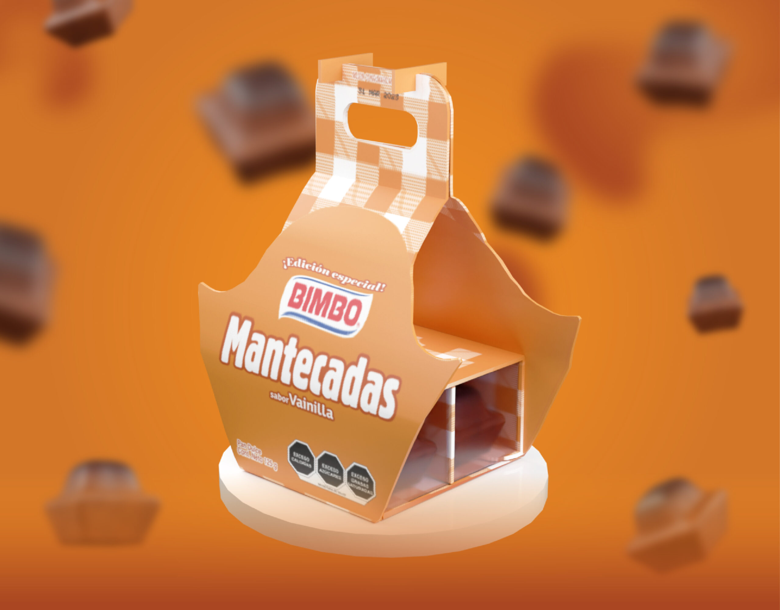 Portada empaque mantecadas modelado 3D