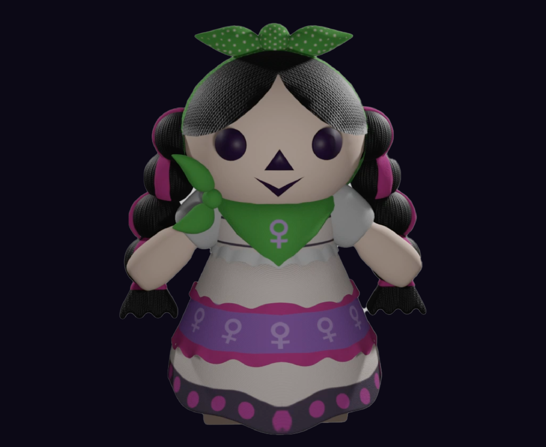 Portada muñeca feminista modelado 3D