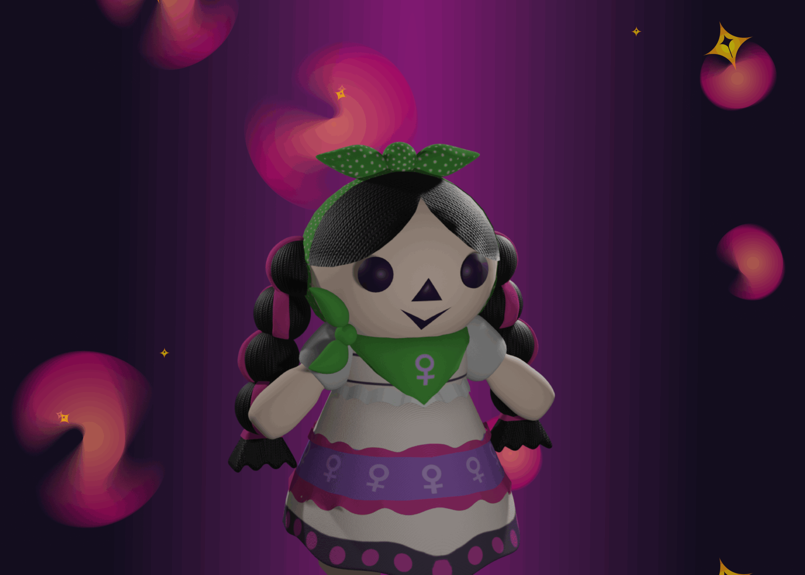 Muñeca feminista modelado 3D